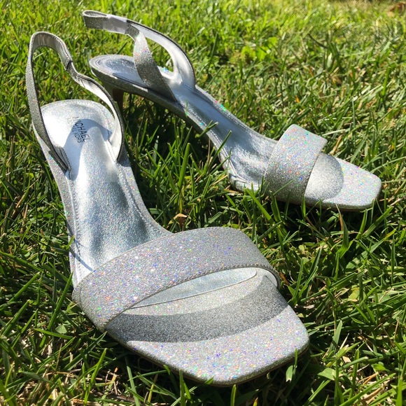 Michael Kors Mila Sandal Pixie Glitter Heel Silver - Picture 2 of 8